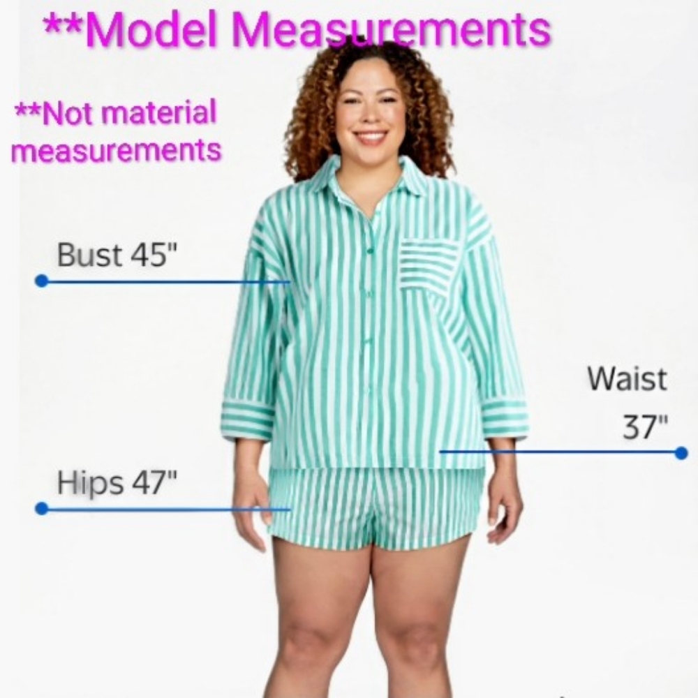 U R Cute 🥰 PJ Set Boxer Shorts w/ POCKETS & Full Button Down Shirt Pajamas - Picture 14 of 14